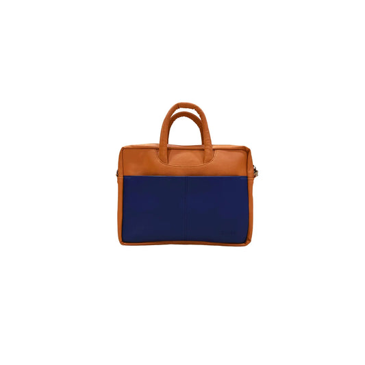 Tan & Blue 14" Laptop Bag