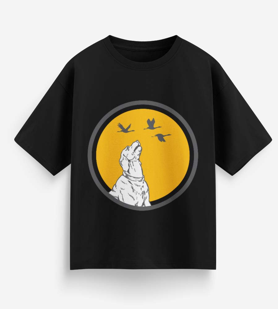 Dog With Birds (Black)