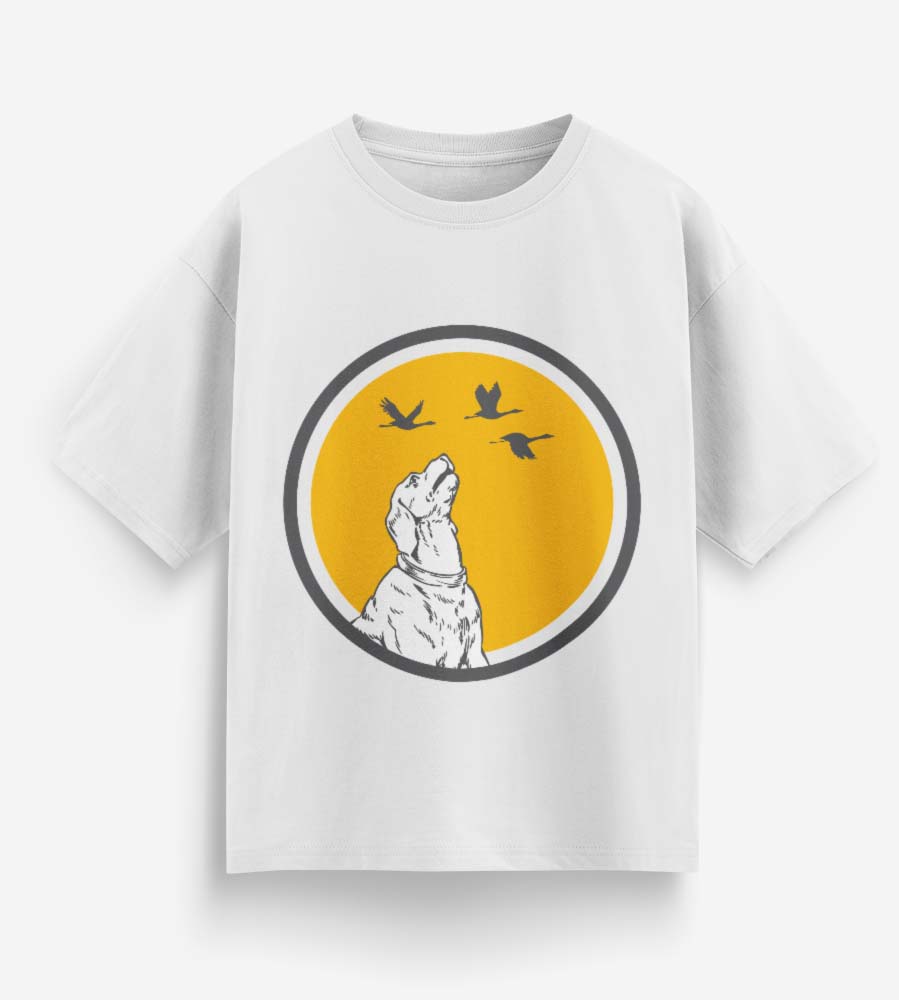 Dog With Birds (White)