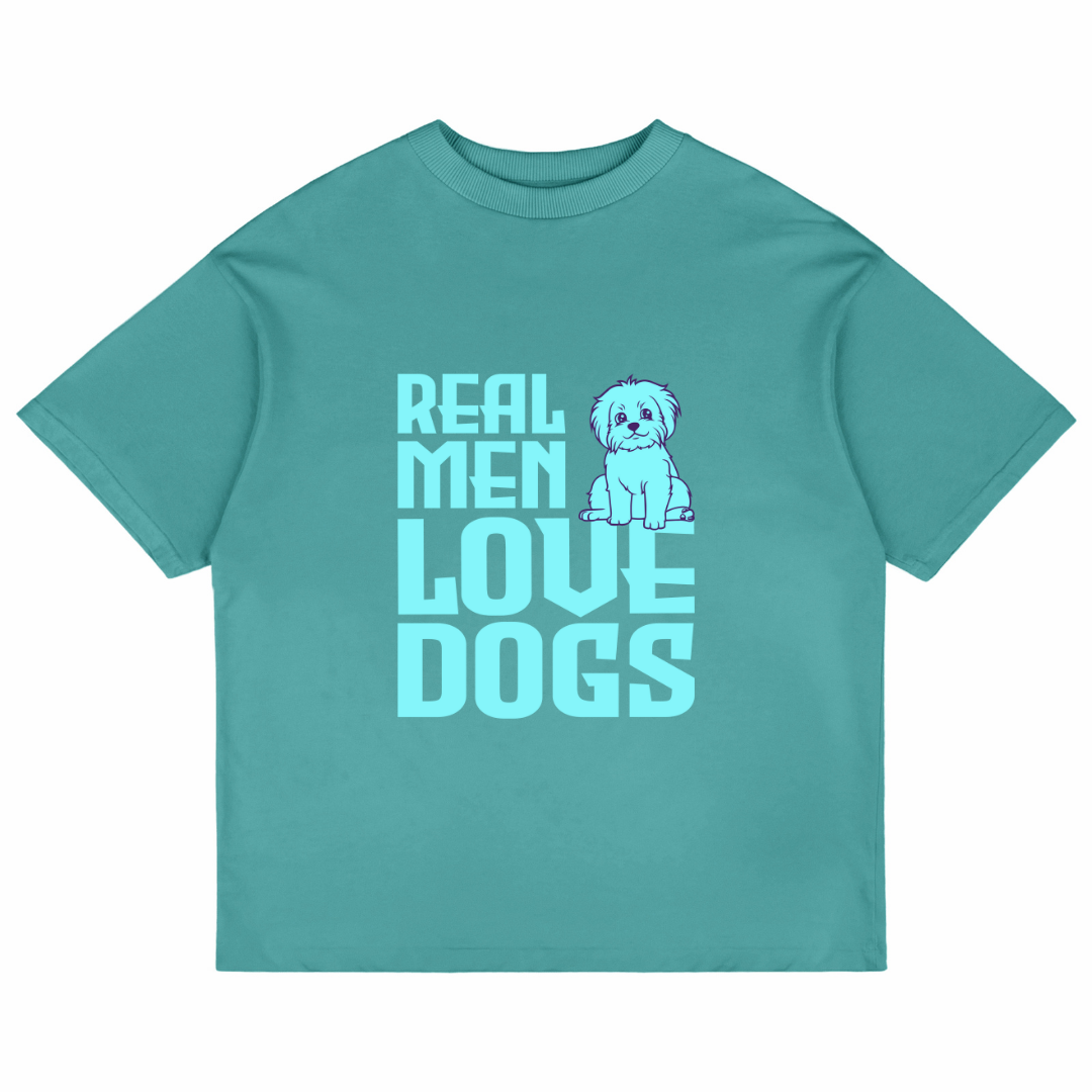 Real Men Love Dogs (Dusty Turquoise)