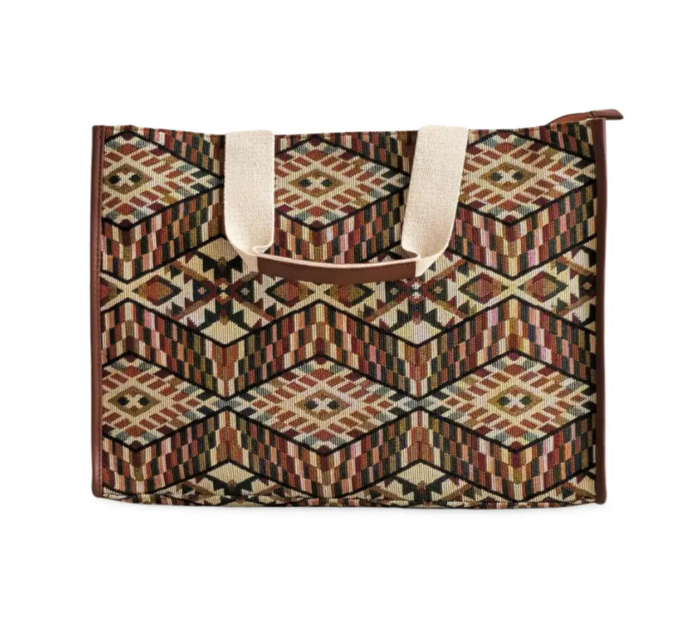 Brown & Green Laptop Tote