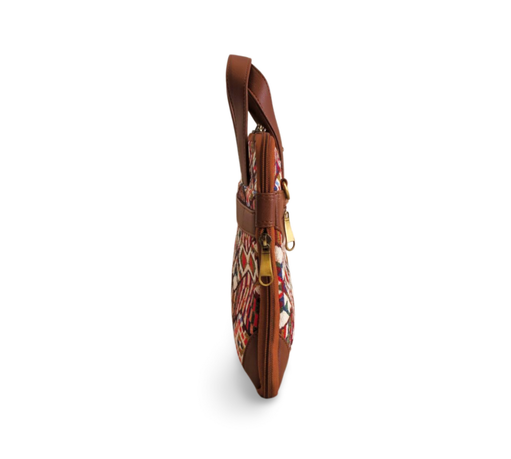 Brown & Red Expandable 14" Laptop Bag
