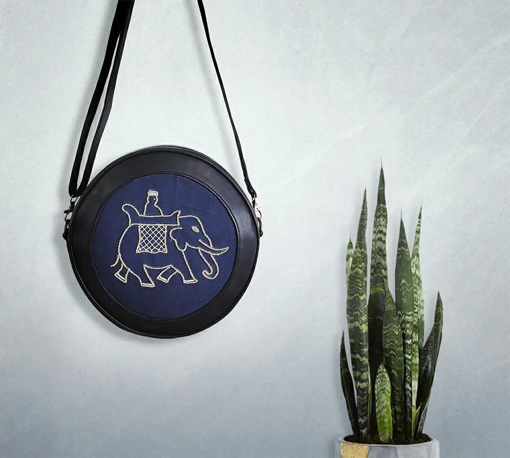 Elephant Round Sling Bags for Women