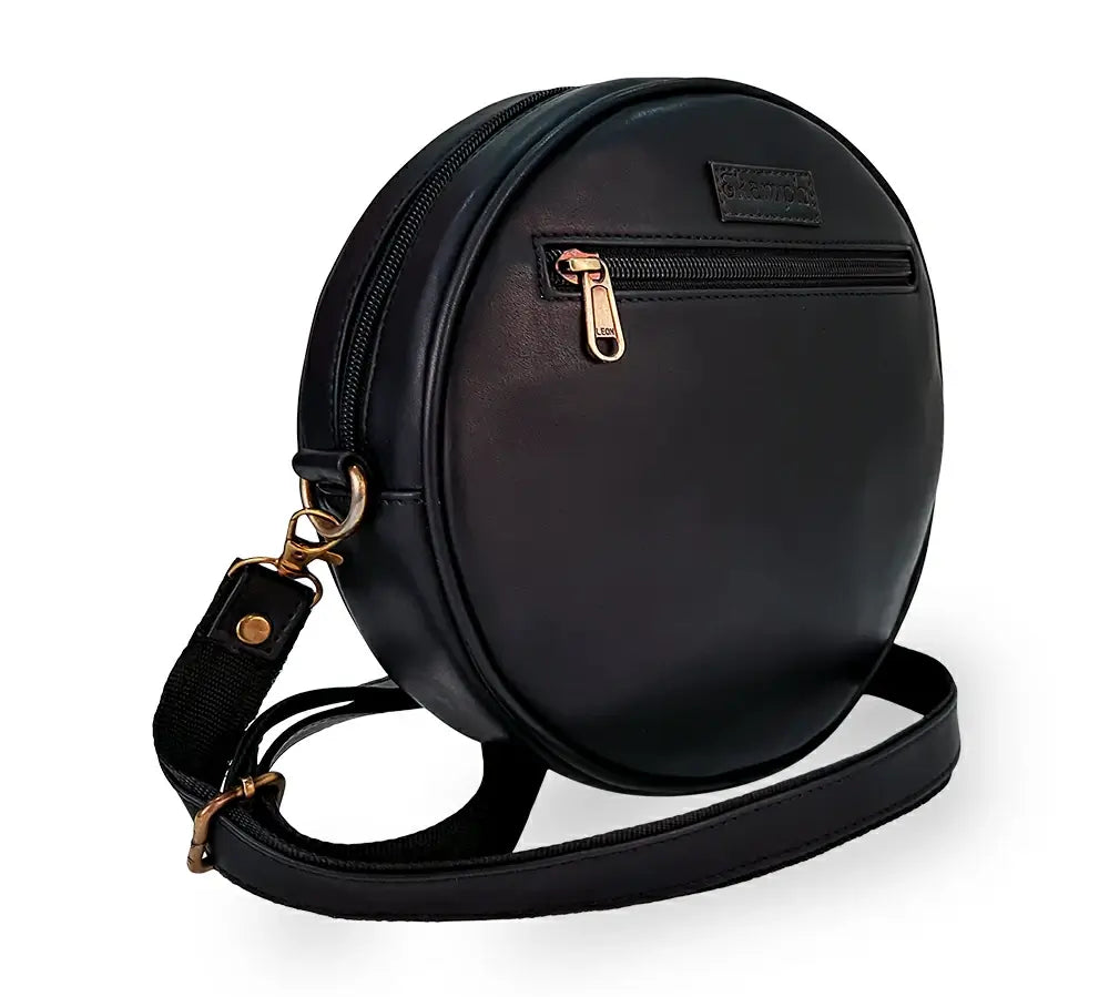 Black & Blue Elephant Round Sling Bag