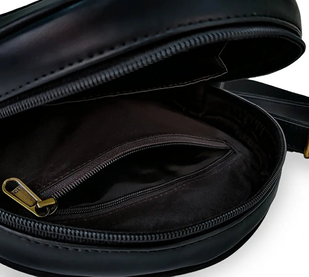 Black & Blue Elephant Round Sling Bag