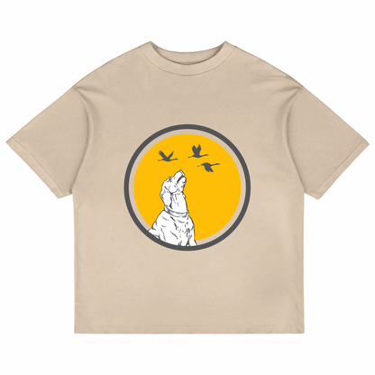 Dog With Birds (Beige)