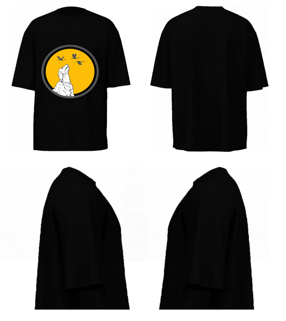 Dog With Birds (Black)