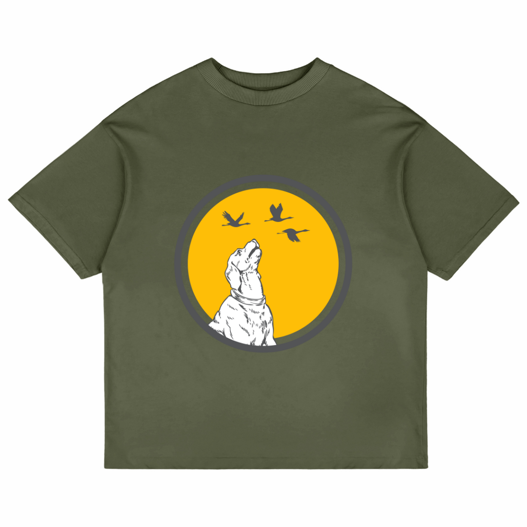 Dog With Birds (Olive Green)