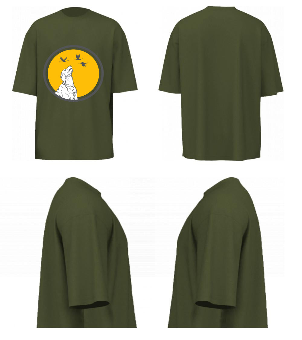 Dog With Birds (Olive Green)