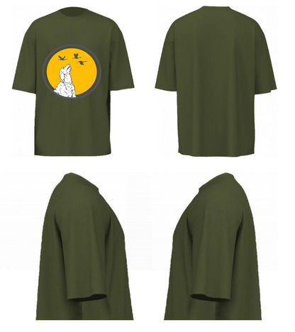 Dog With Birds (Olive Green)