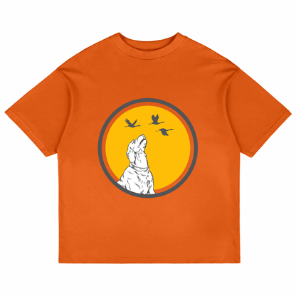 Dog With Birds (Orange)