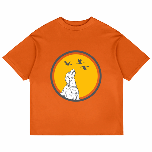 Dog With Birds (Orange)