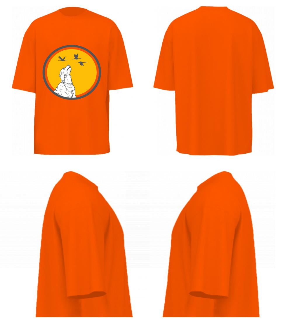 Dog With Birds (Orange)