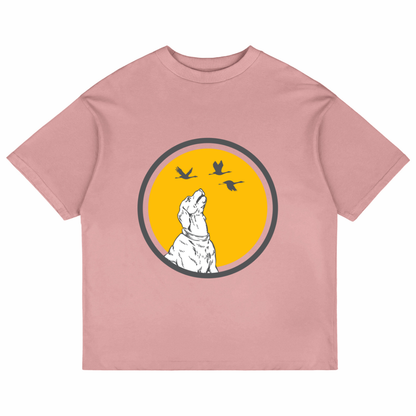 Dog With Birds (Pastel Pink)