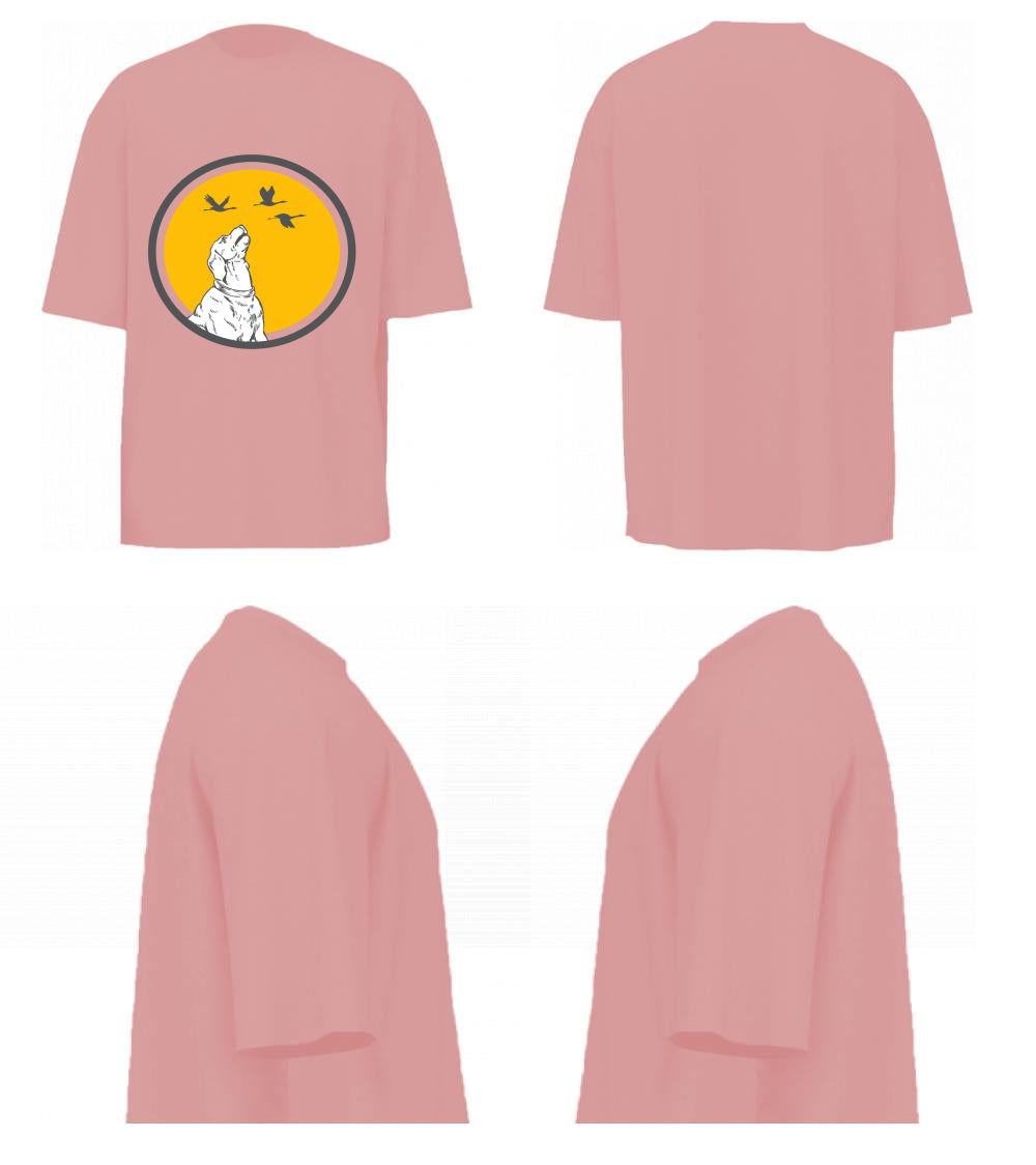 Dog With Birds (Pastel Pink)