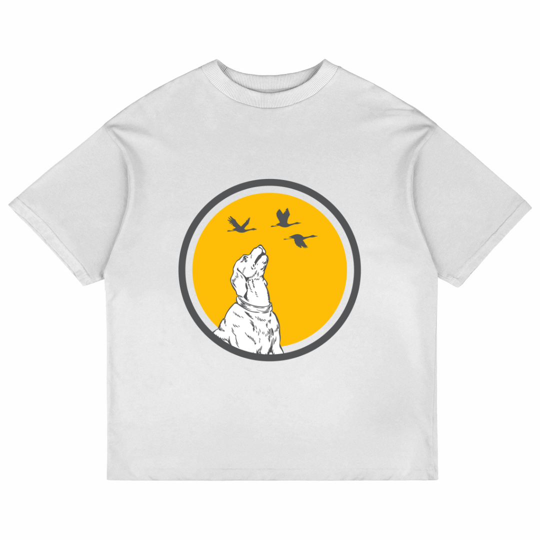 Dog With Birds (White)