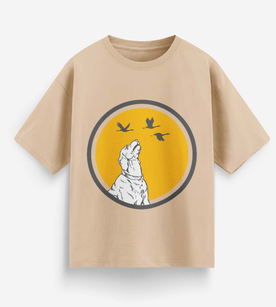 Dog With Birds (Beige)