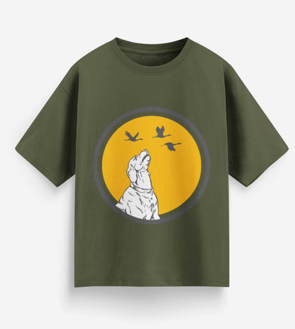Dog With Birds (Olive Green)