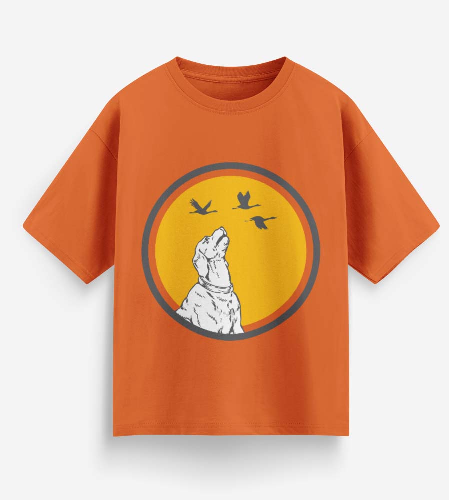 Dog With Birds (Orange)