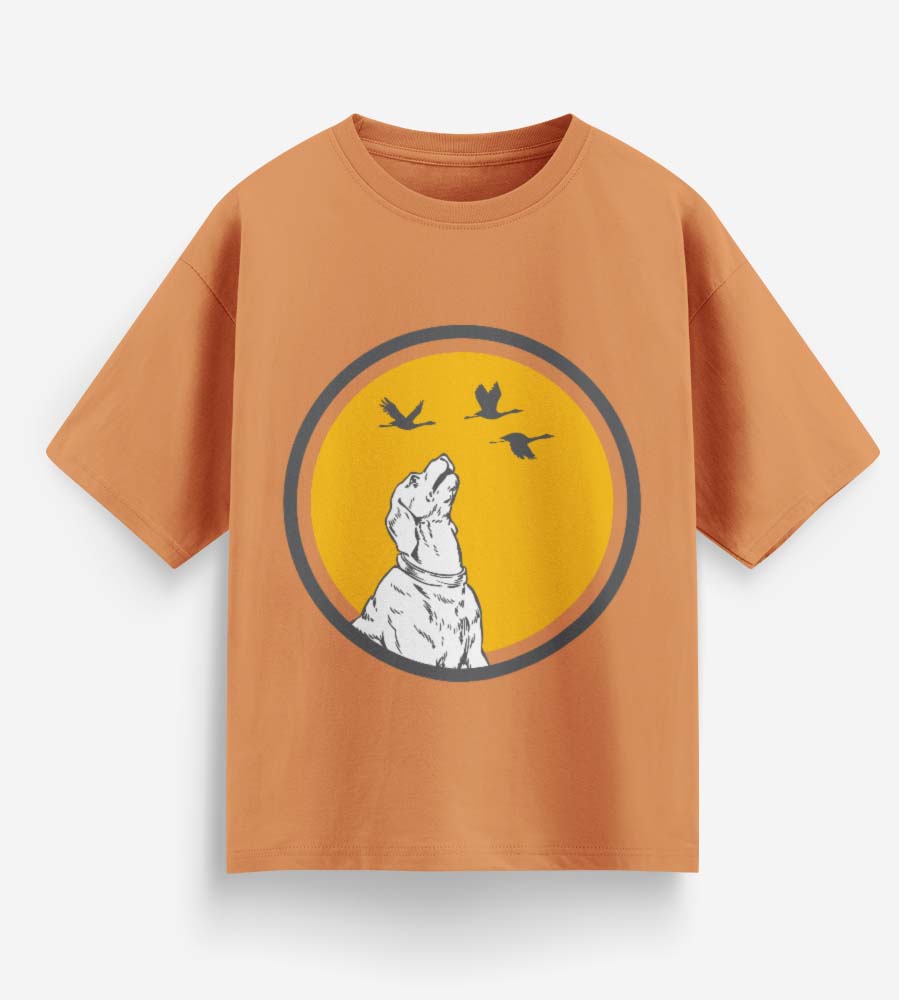 Dog With Birds (Peach)