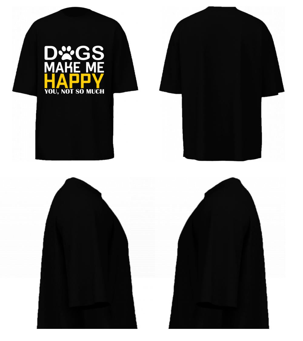 Dogs Make Me Happy (Black)