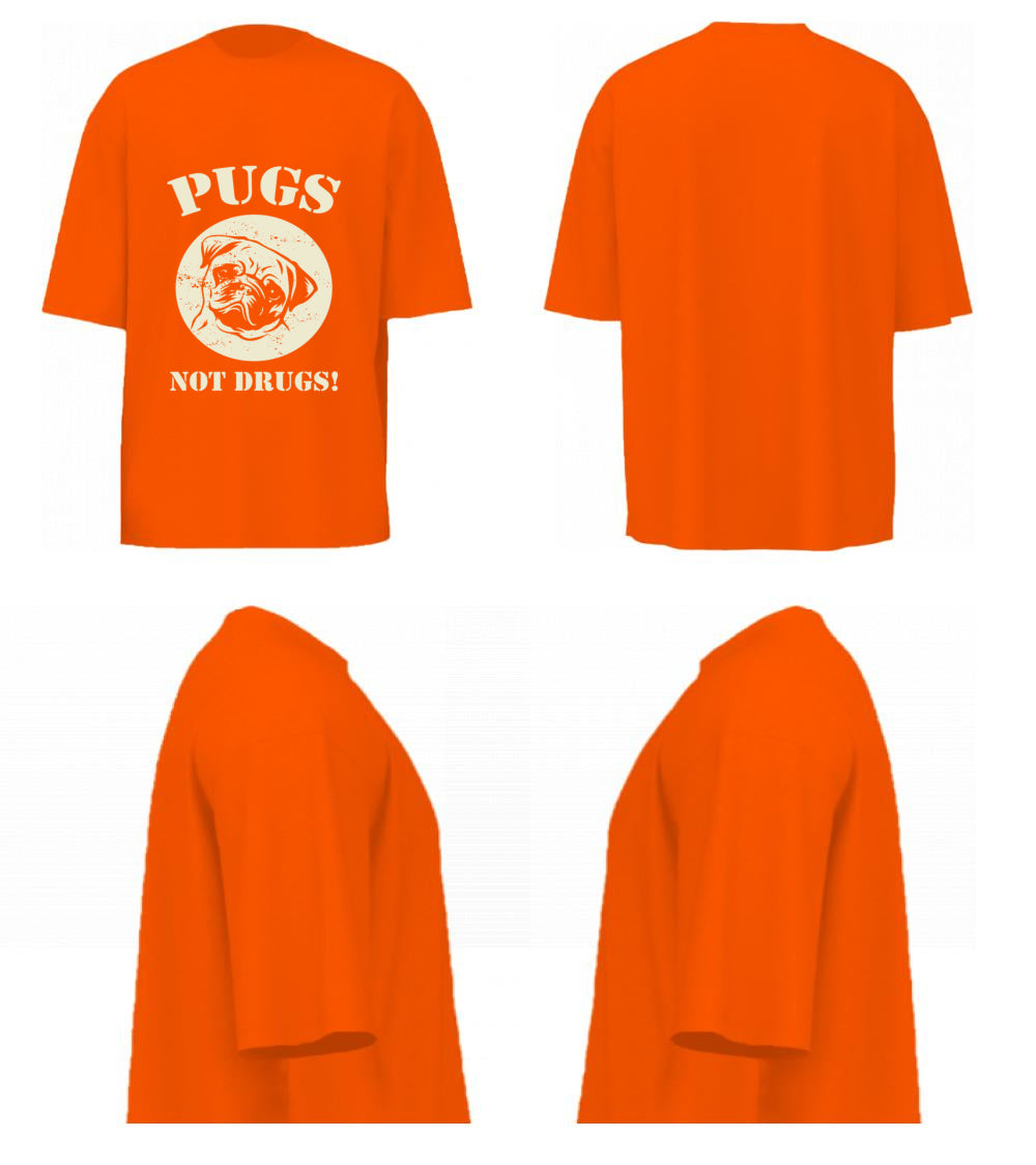 Pugs Not Drugs (Orange)