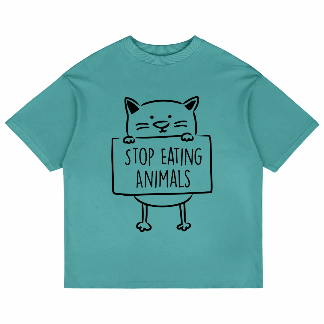 Stop Eating Animals (Dusty Turquoise)