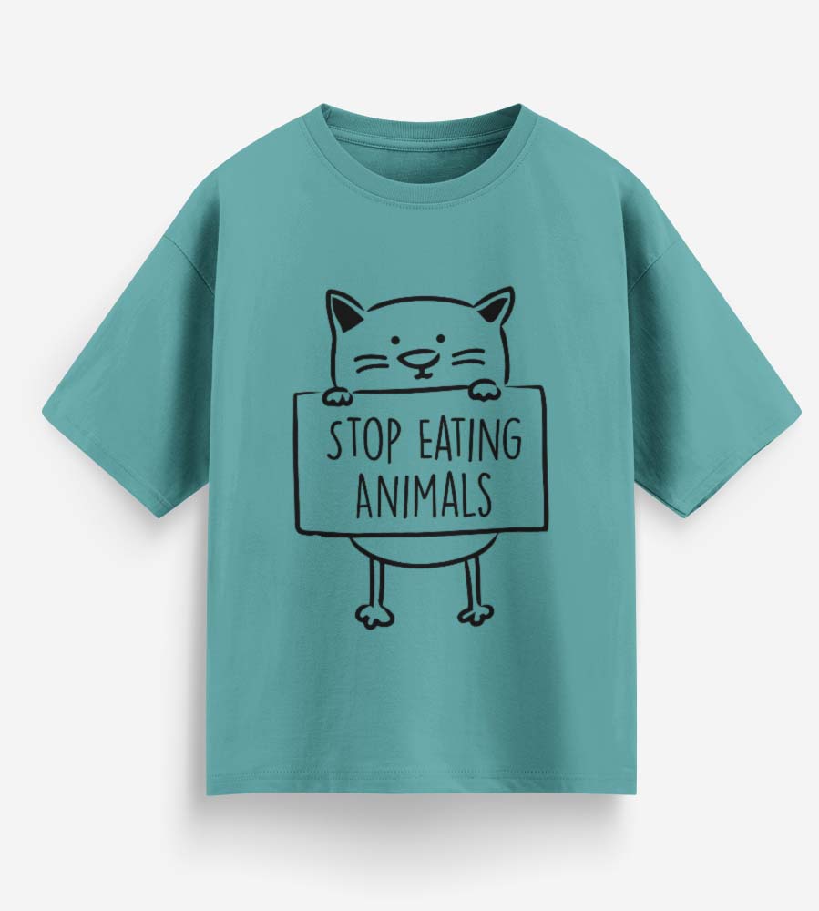 Stop Eating Animals (Dusty Turquoise)