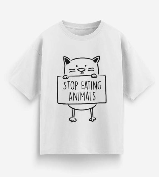 Stop Eating Animals (White)