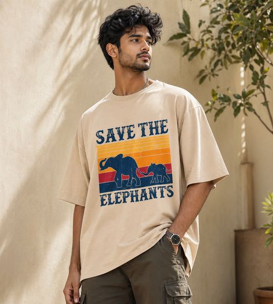 Save The Elephants (Beige)