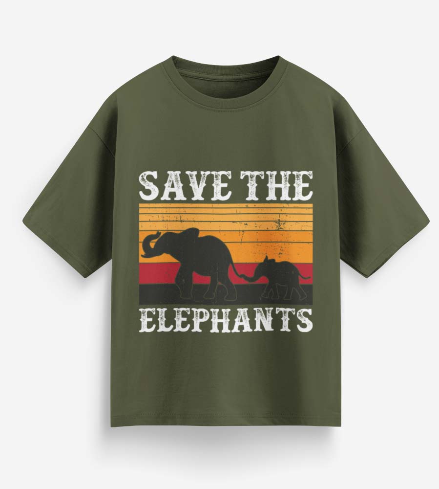 Save The Elephants (Olive Green)