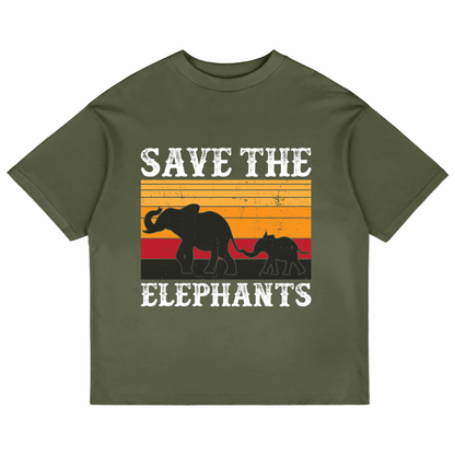 Save The Elephants (Olive Green)