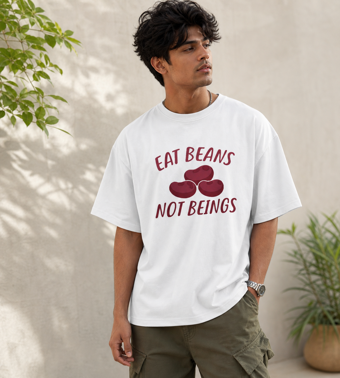 Eat Beans Not Beings (White)