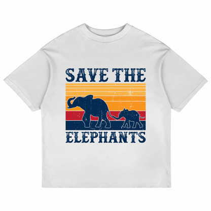 Save The Elephants (White)