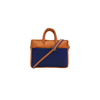 Tan & Blue 14" Laptop Bag