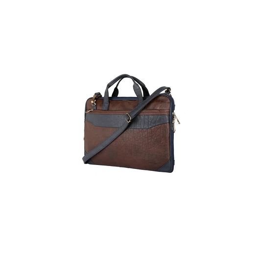 Brown & Blue Expandable 14" Laptop Bag