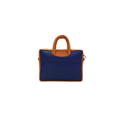 Tan & Blue 14" Laptop Bag