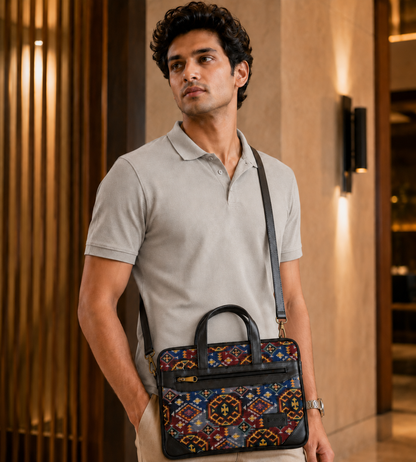 Black & Blue Maroon Expandable 14" Laptop Bag