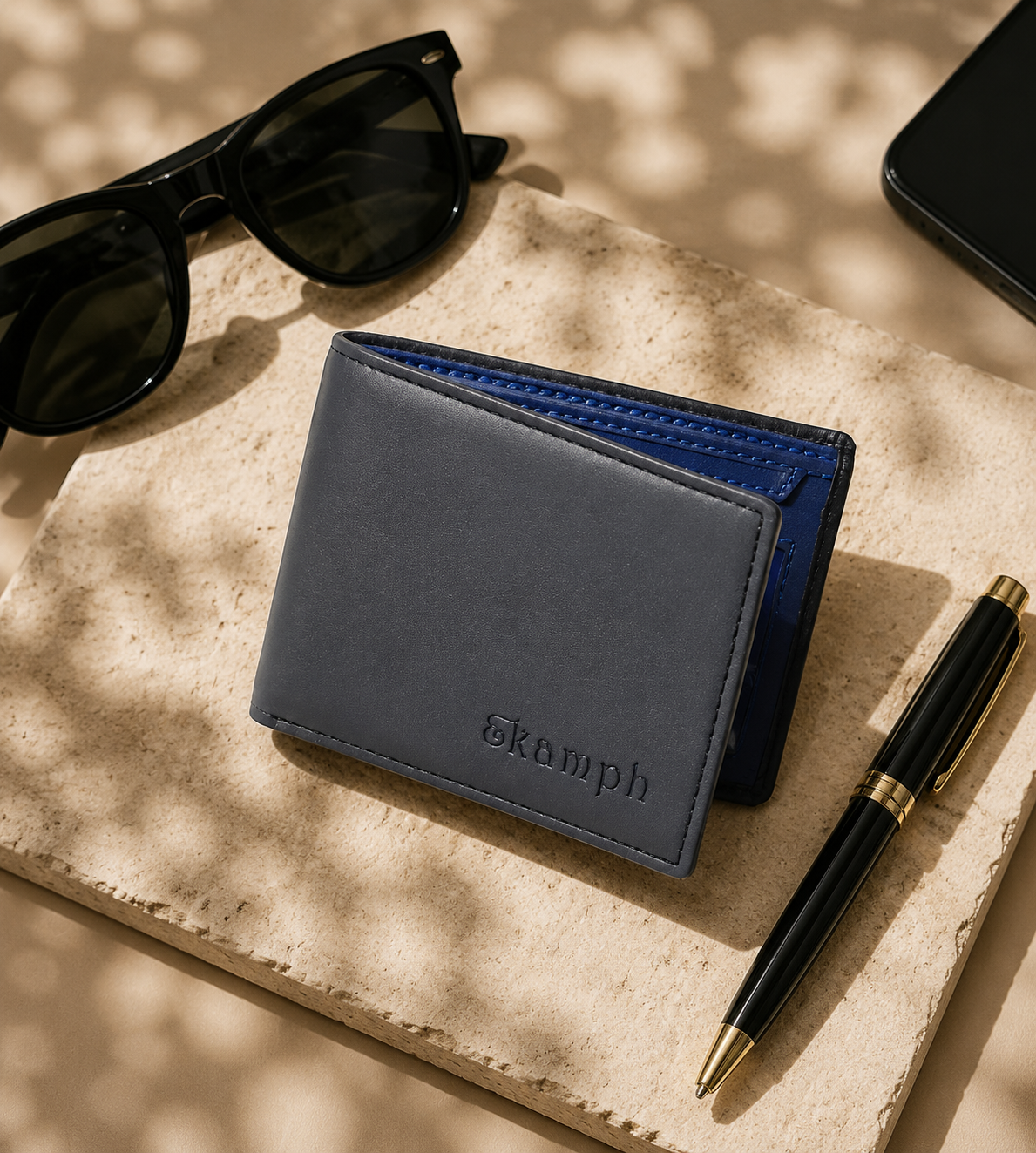 Black Blue Men's Wallet