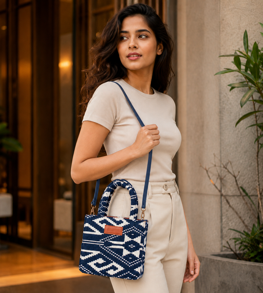 Bohemian Blue Mini Sling Bag