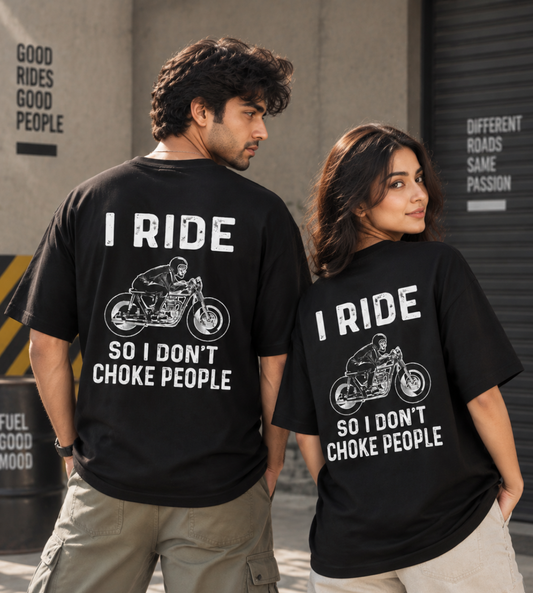 I Ride So I Don't Choke People (Black)