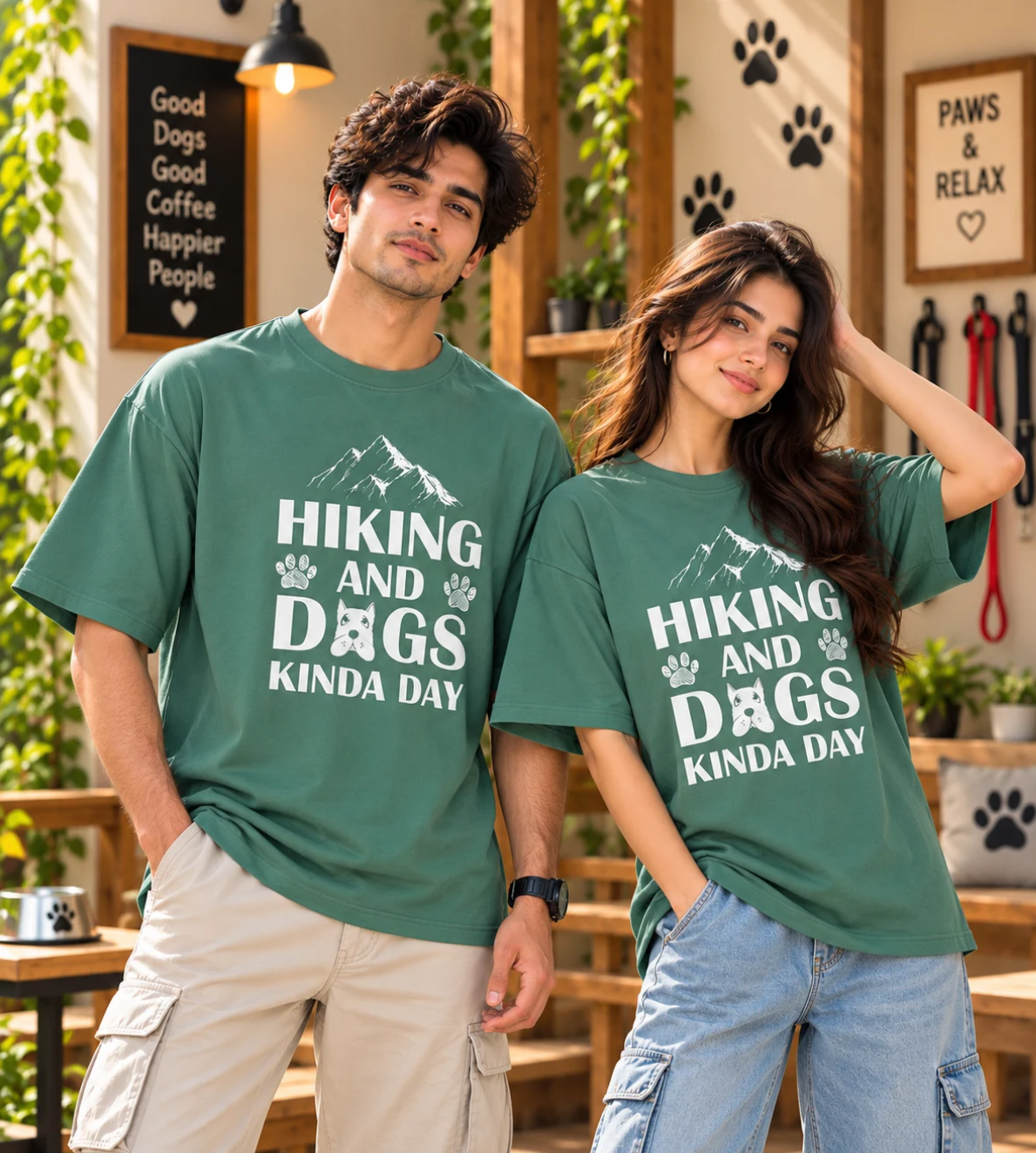 Hiking And Dogs Kinda Day (Forest Green)