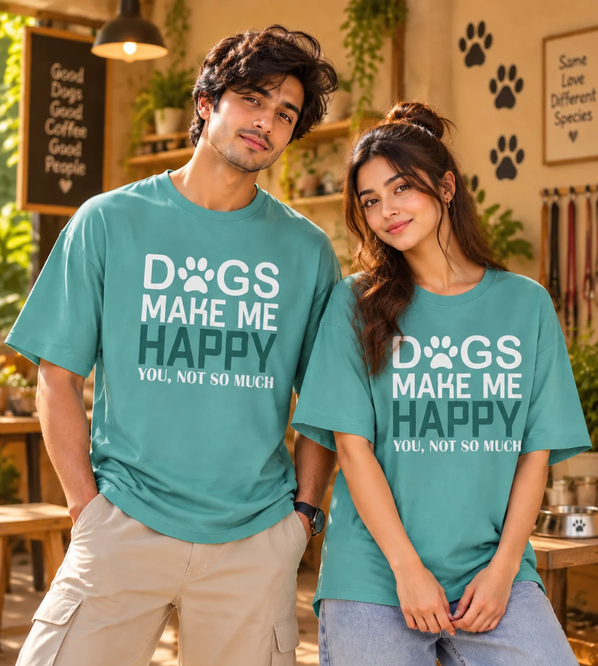 Dogs Make Me Happy (Dusty Turquoise)