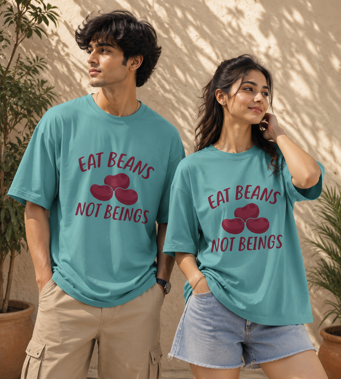 Eat Beans Not Beings (Dusty Turquoise)
