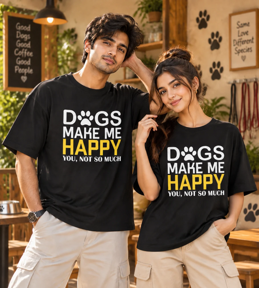 Dogs Make Me Happy (Black)