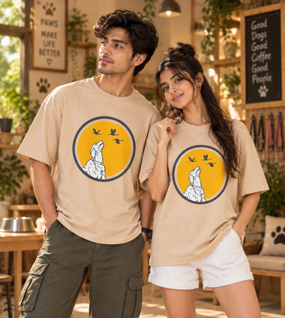 Dog With Birds (Beige)
