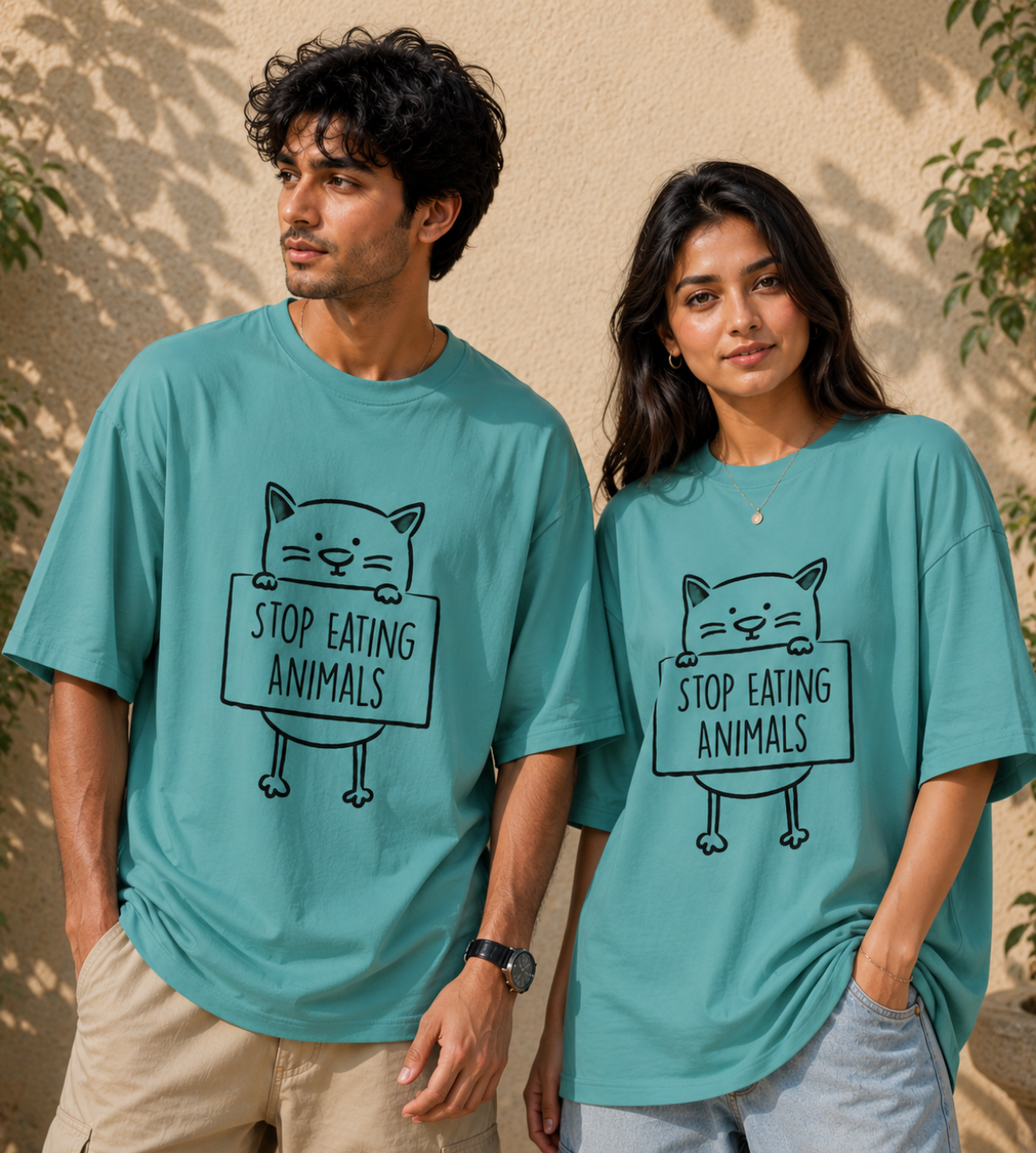 Stop Eating Animals (Dusty Turquoise)