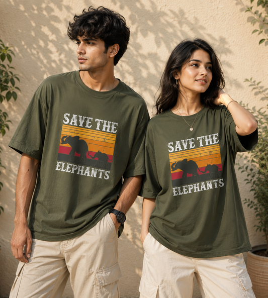 Save The Elephants (Olive Green)