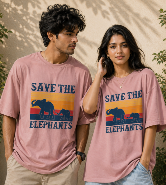 Save The Elephants (Pastel Pink)