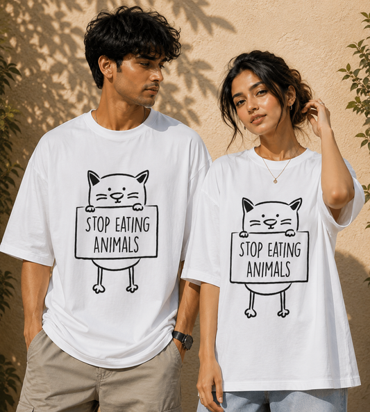 Stop Eating Animals (White)